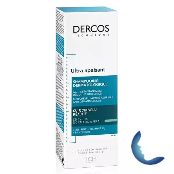 Vichy Dercos Shampooing Ultra Apaisant Sans Sulfate Cheveux Gras 200ml
