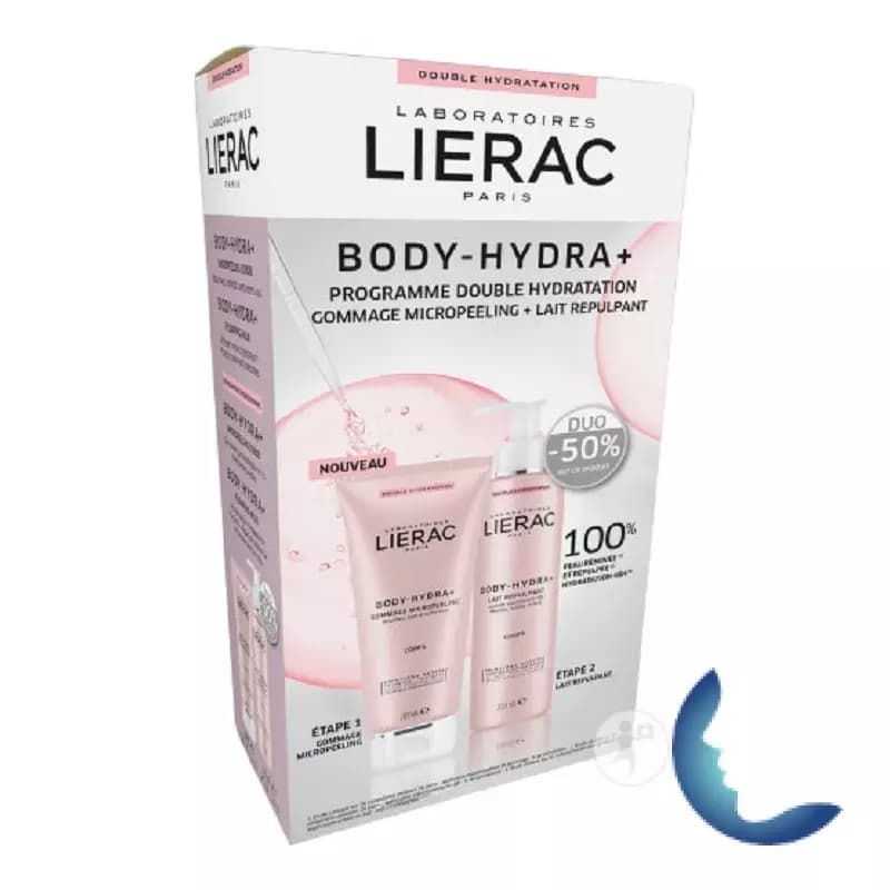 Coffret Lierac Double Hydratation Gommage Micropeeling + Lait Repulpant Body-hydra+ 200ml