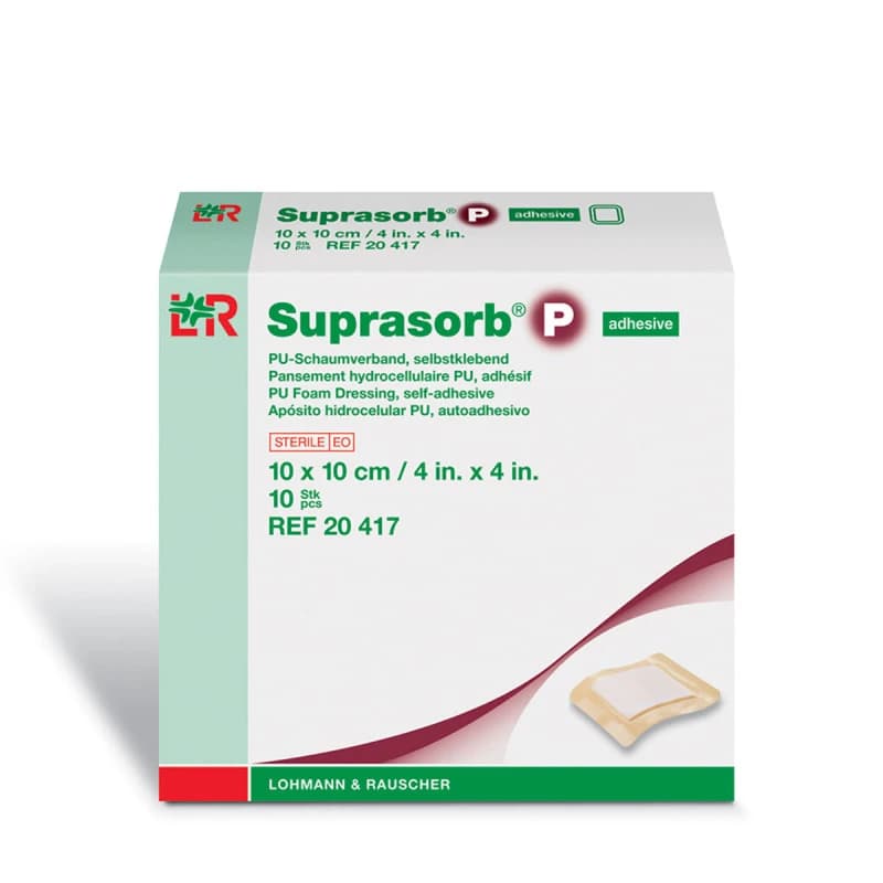 Suprasob P - Pansement Hydrocellulaire Adhésif Stérile - 10cm X 10cm - Boite De 10pcs