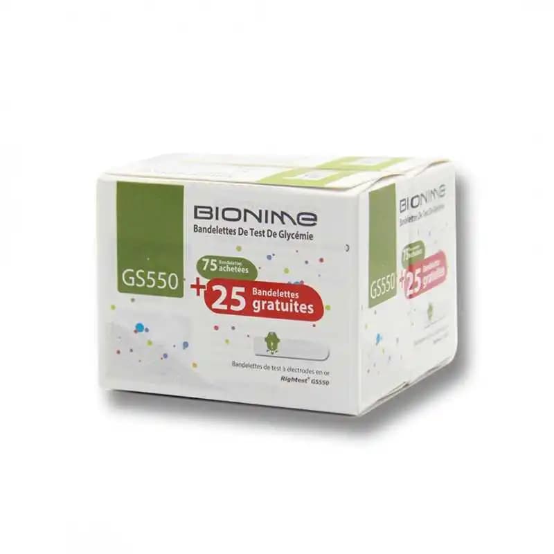 Bionime - Boite De Bandelettes Glycémie - 100 Pièces