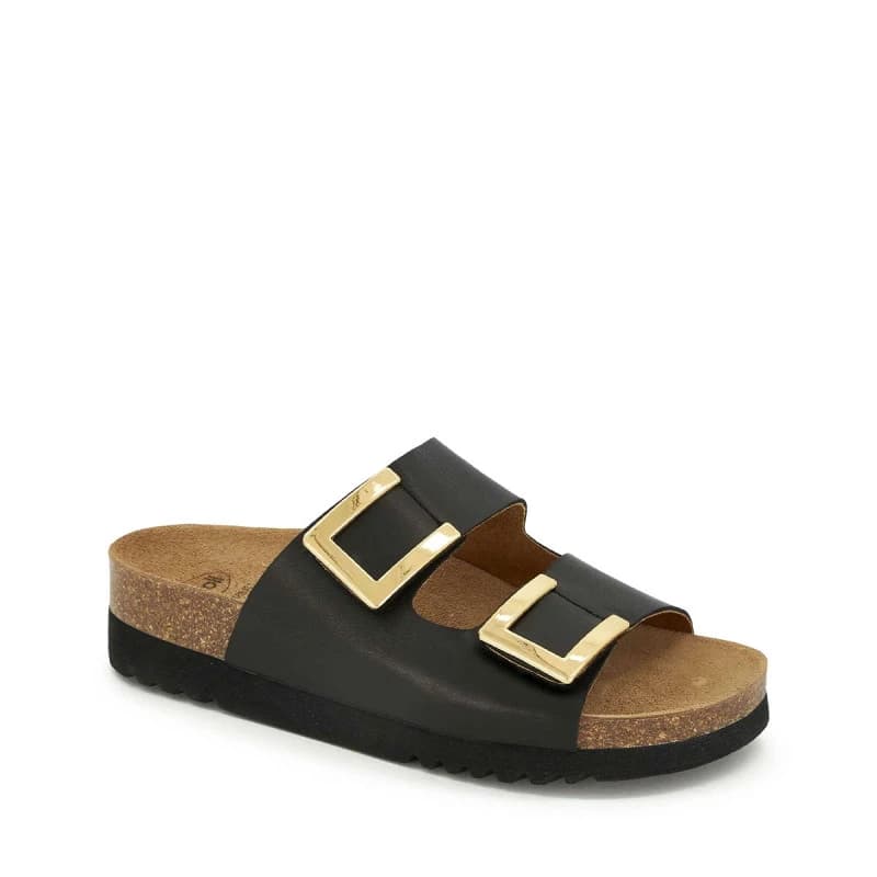 Scholl Montery 2 Straps - Claquette Orthopédique Femme - Noir