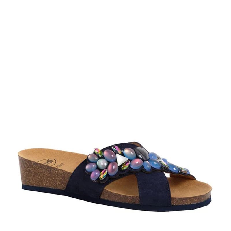 Scholl Palau Cross - Mules Orthopédiques Femme - Bleu Marine