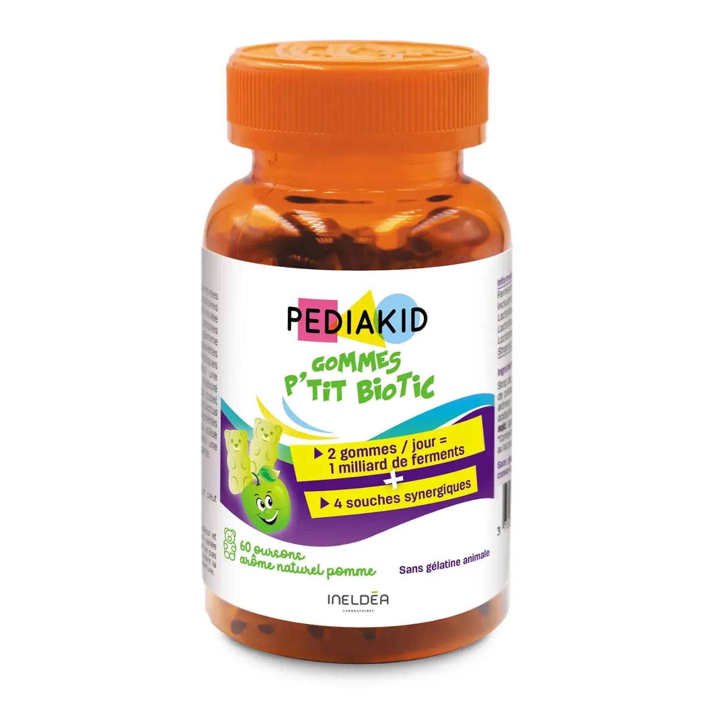 Pediakid Ptit Biotic - Gommes Probiotiques Arome Pomme – 60 Gummies