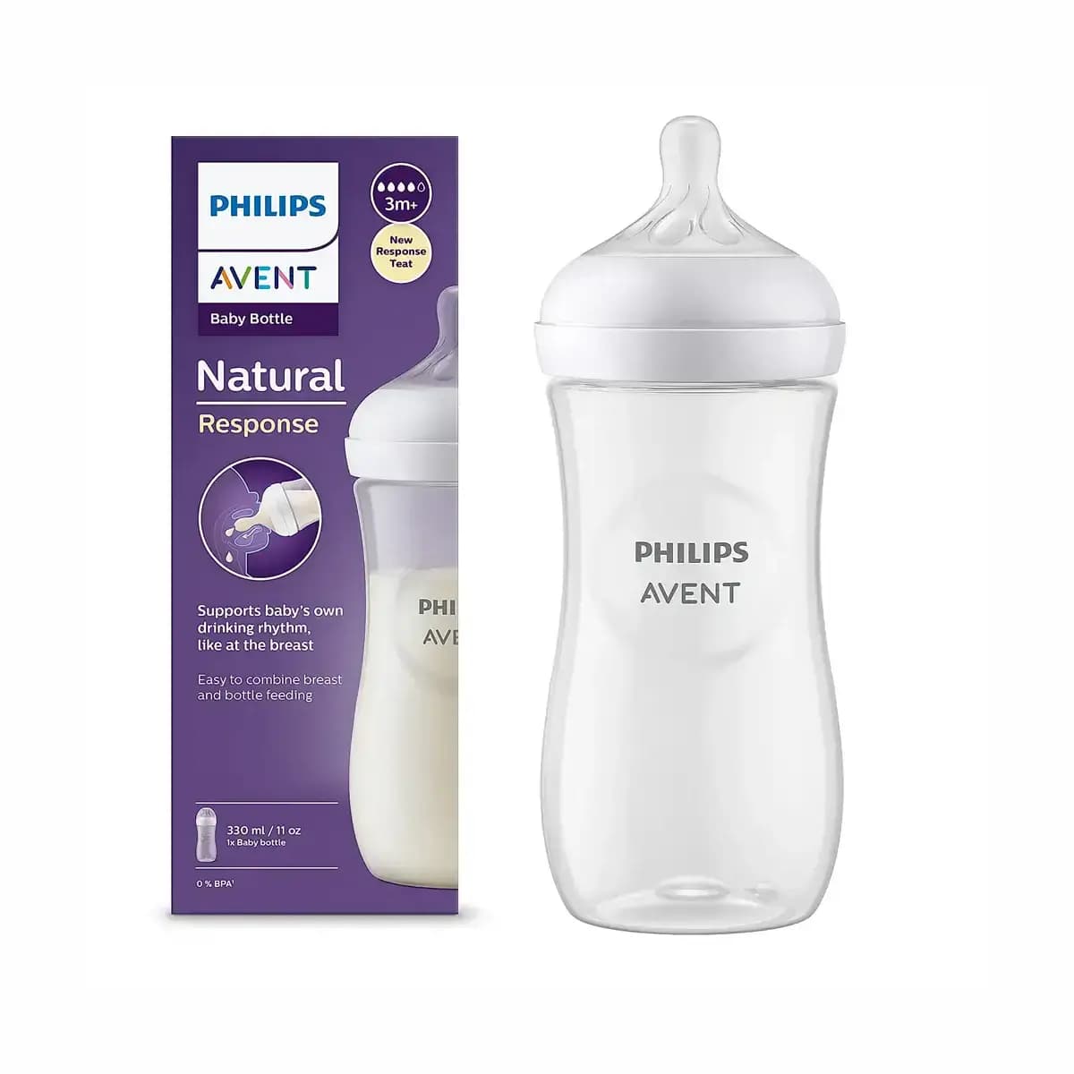 Philips Avent Natural Response Biberon Plastique 3m+ - 330ml
