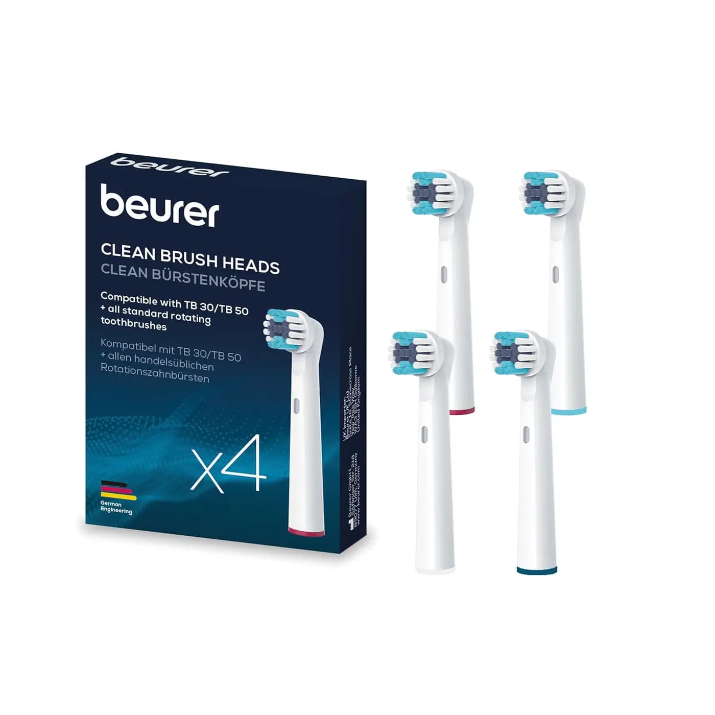 Beurer 4 X Têtes Brosses à Dents Electriques Sensitive Tb30-tb50
