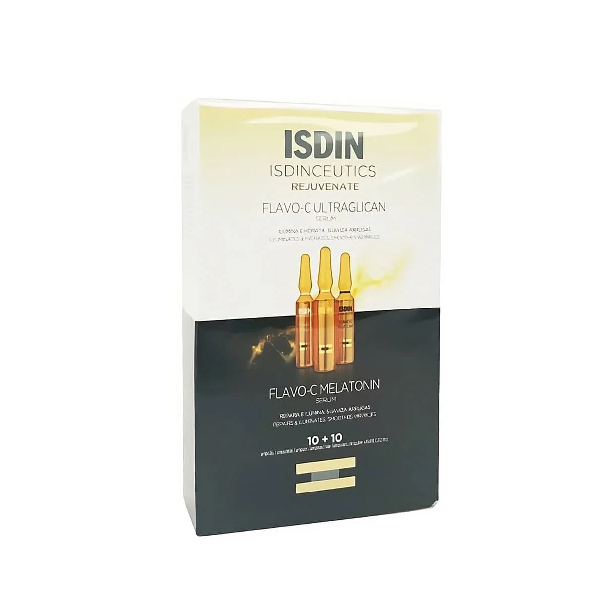 Isdin Isdinceutics Flavo-c Routine Jour Et Nuit - 10 Ampoules Ultraglican + 10 Ampoules Melatonin