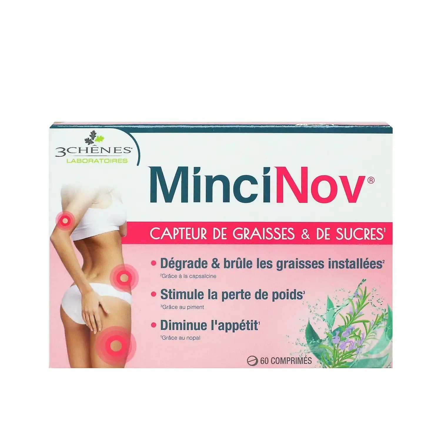 3 Chenes Mincinov Capteur De Graisses Et De Sucres - 60 Comprimes