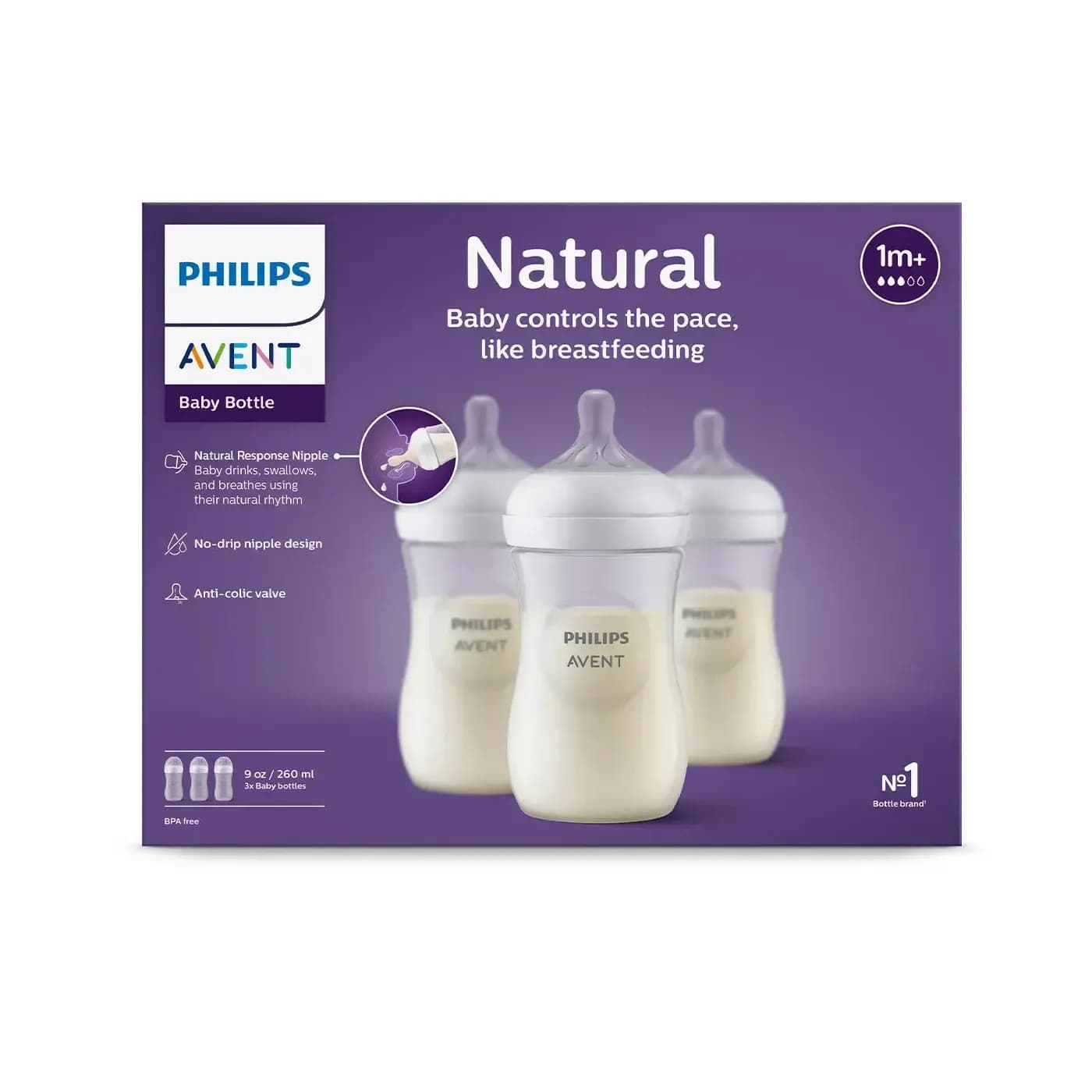 Philips Avent Natural Response Pack 3 Biberons - 260ml