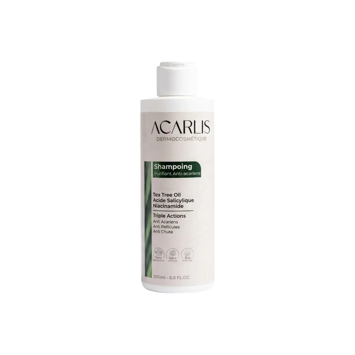 Acarlis Shampooing Purifiant Anti Acariens - Tea Tree Oil + Niacinamide + Acide Salicylique - 200ml