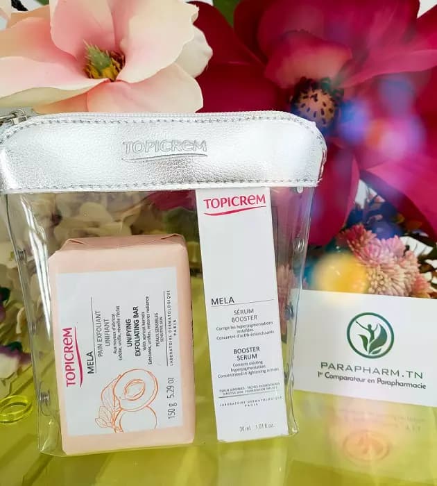 Pack Topicrem Mela Serum Booster + Pain Exfoliant Unifiant 150gr Gratuit