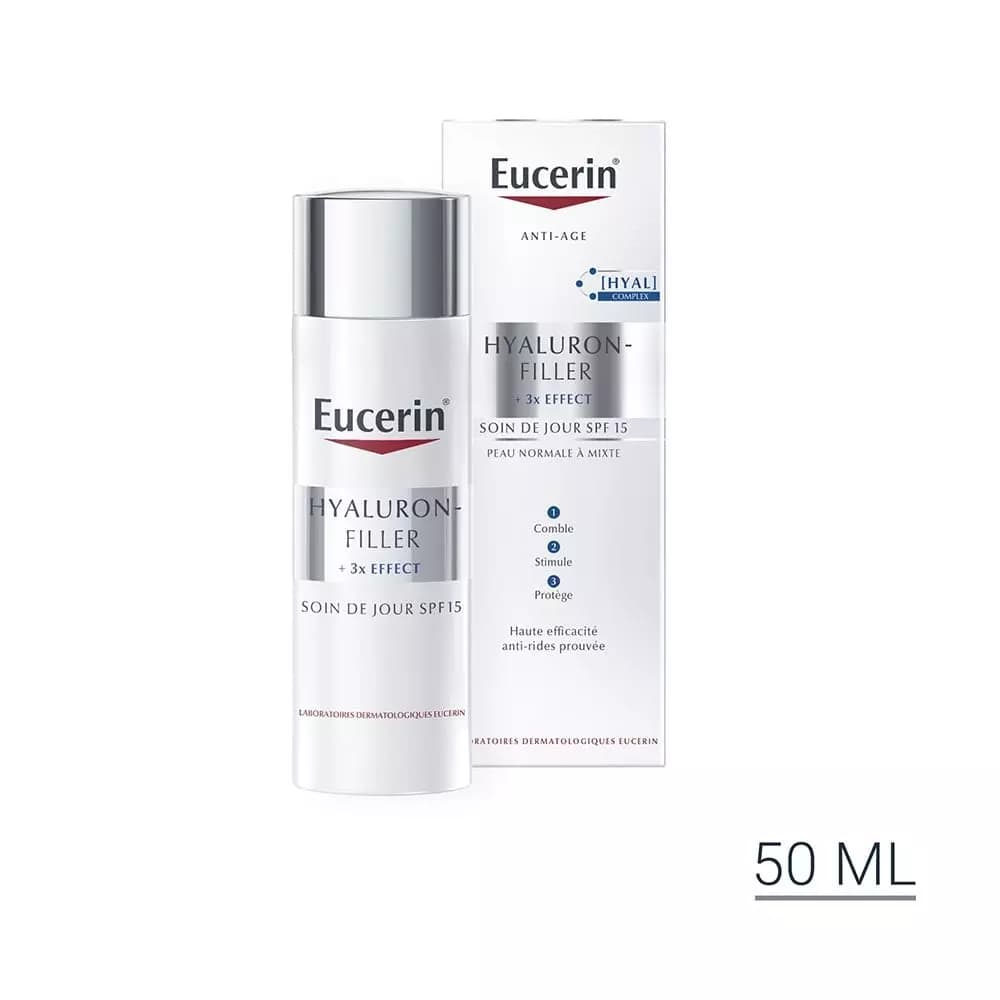 Eucerin Hyaluron-filler + 3x Effect Soin De Jour Peau Normale A Mixte Spf15 50ml