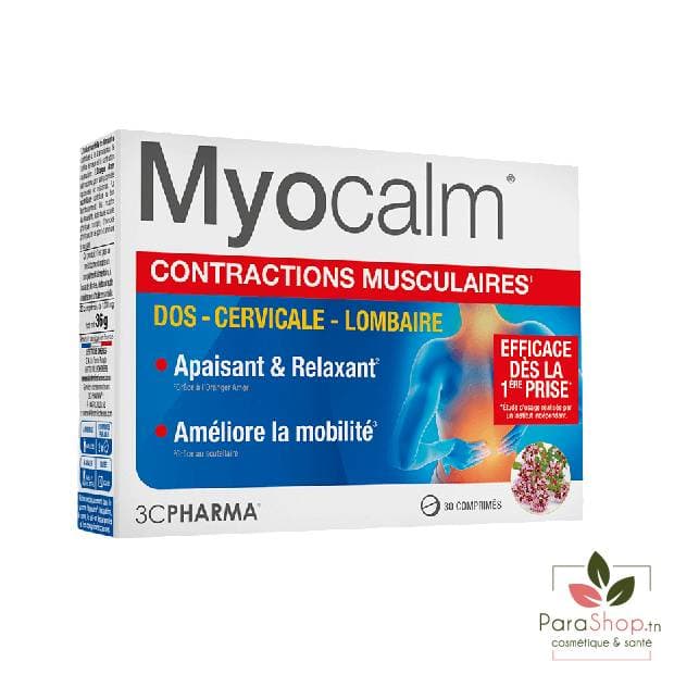 3 CHENES Myocalm Contractions Musculaires 30 Comprimes