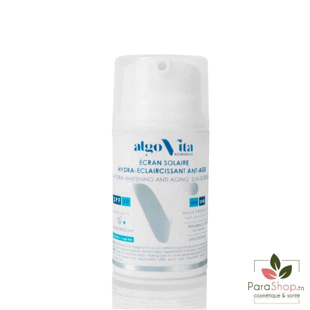 algoVita Ecran Solaire Anti Age Eclaircissant Invisible - Peau Mixte a Grasse