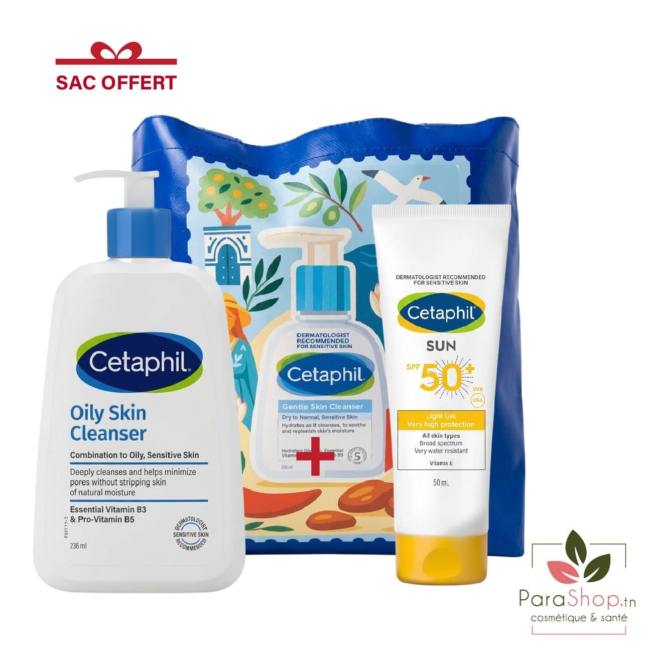 Cetaphil Pack Sun Light Gel + Lotion Nettoyante Peaux Grasses 236ML