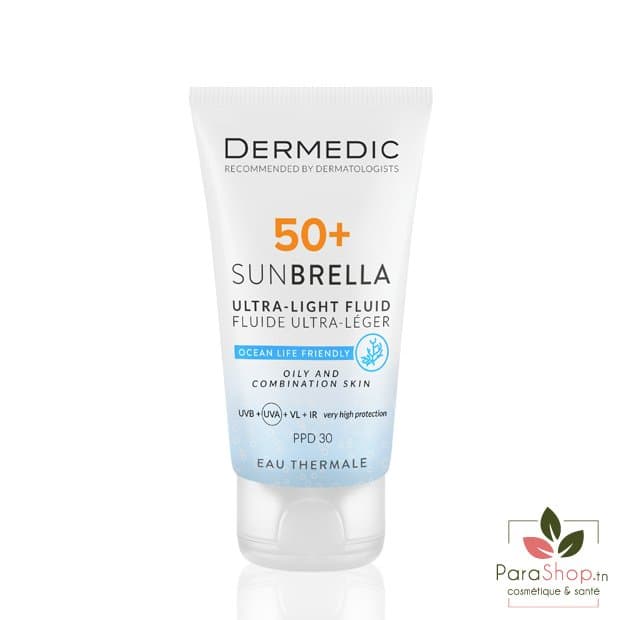 DERMEDIC SUNBRELLA FLUIDE ULTRA LEGER SPF50+ PEAUX MIXTES ET GRASSES 40ML