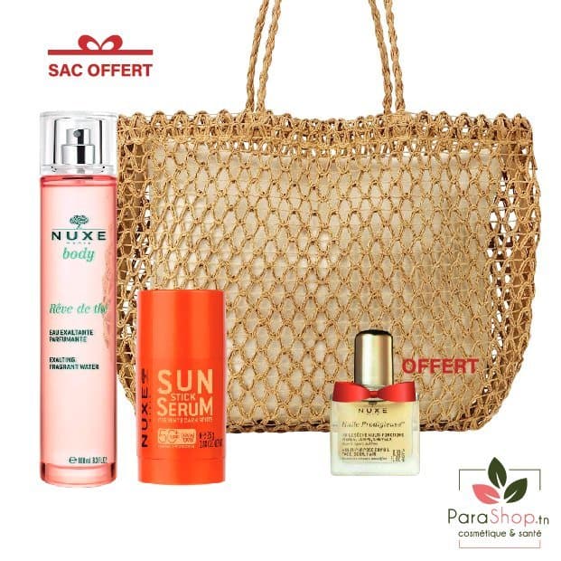 Nuxe Sac Sun Serum En Stick Solaire + Reve de The Eau Exaltante Parfumante