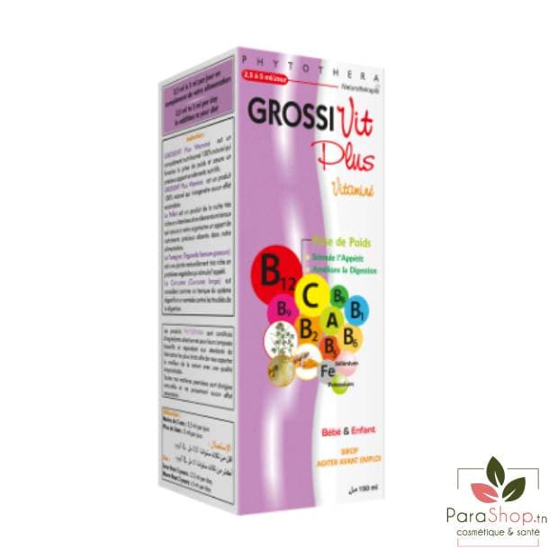 PHYTOTHERA GROSSIVIT PLUS Sirop Bebe et Enfant 150ML