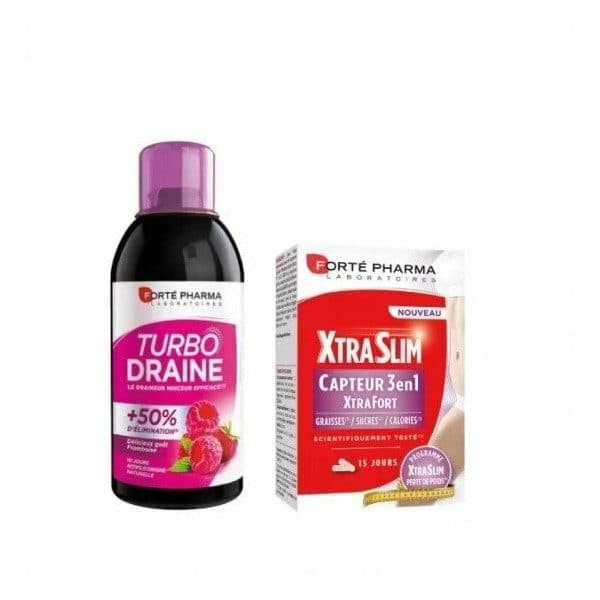 Forte Pharma XtraSlim Capteur 3en1 b/60 +Turbodraine framboise 500ml