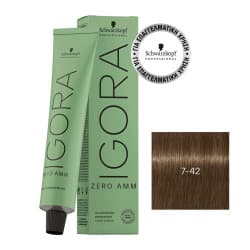 7-42 Blond moyen beige fumé SANS AMMONIAQUE